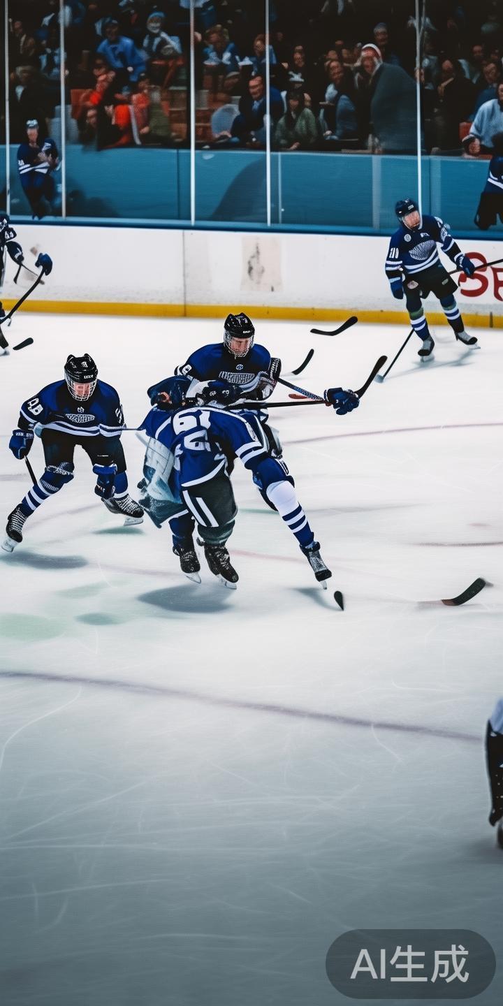 在激烈的冰球比赛中，突破作为攻防转换的重要环节，决